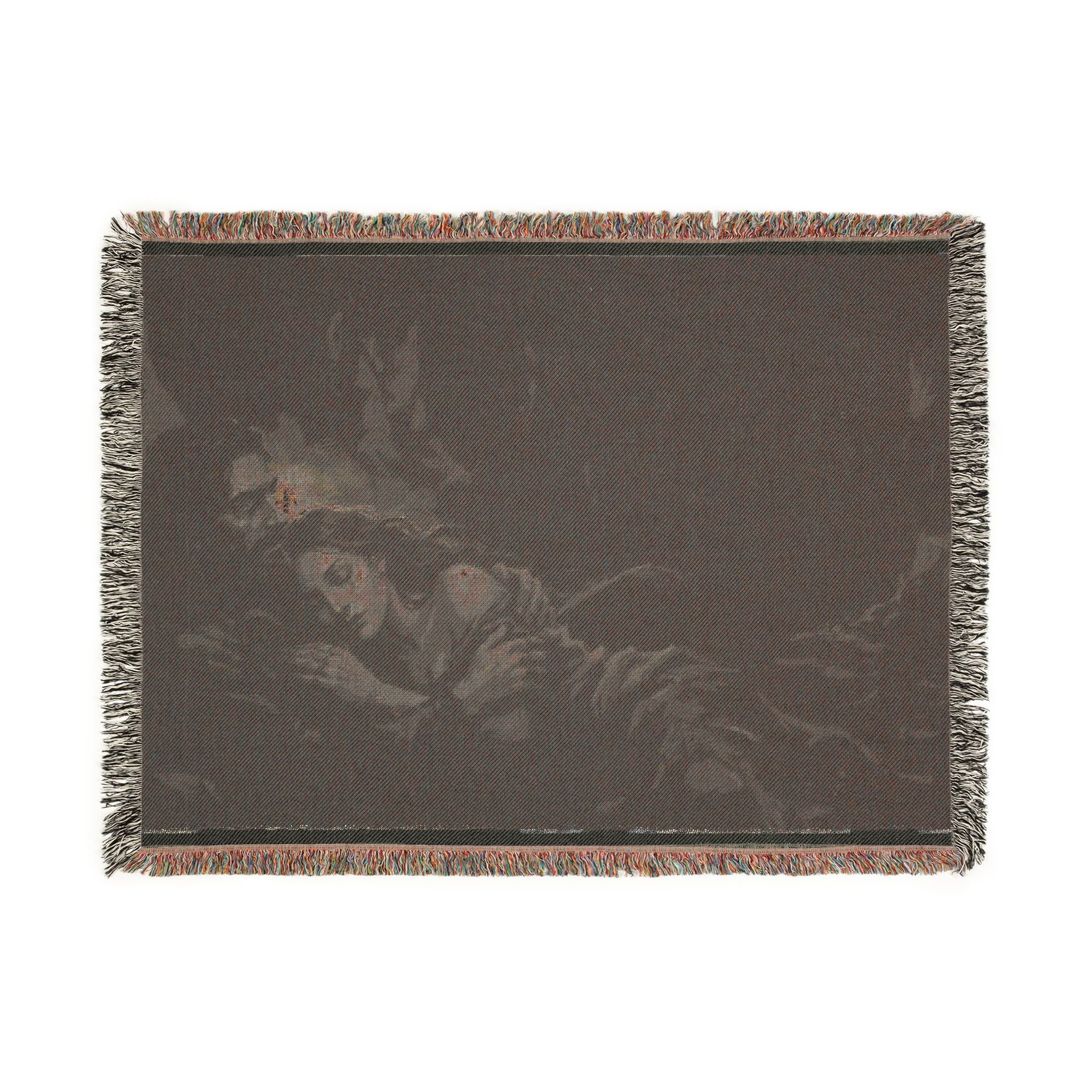 Moonlit Embrace Woven Blanket — Gothic Lovers Frostbound Night Throw