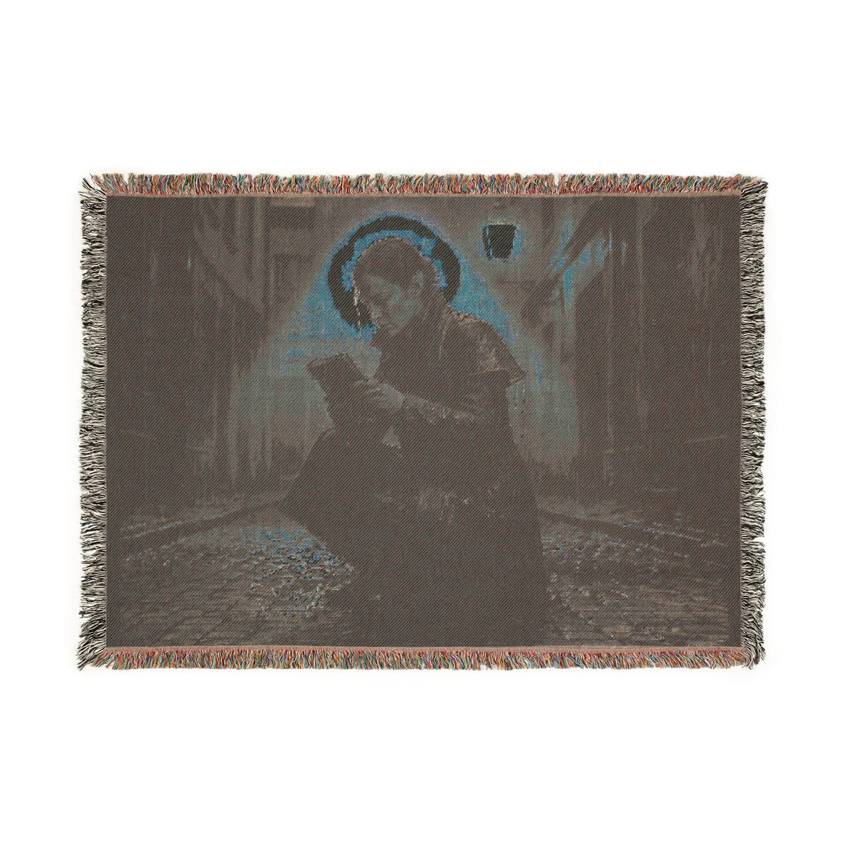 Sable in the Rain Woven Blanket — Cozy Night Reader Throw
