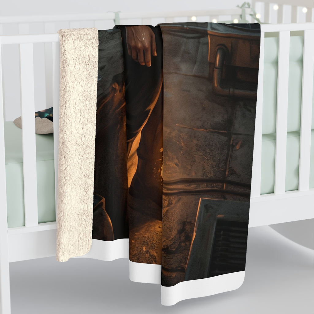 Rooftop Vow Sherpa Fleece Blanket - Dark Fantasy Romance Lovers Throw