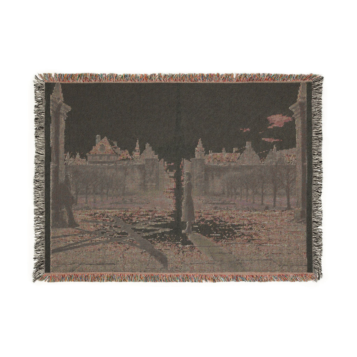 Woven Blanket — Cityscape Night & Dawn Tapestry Throw