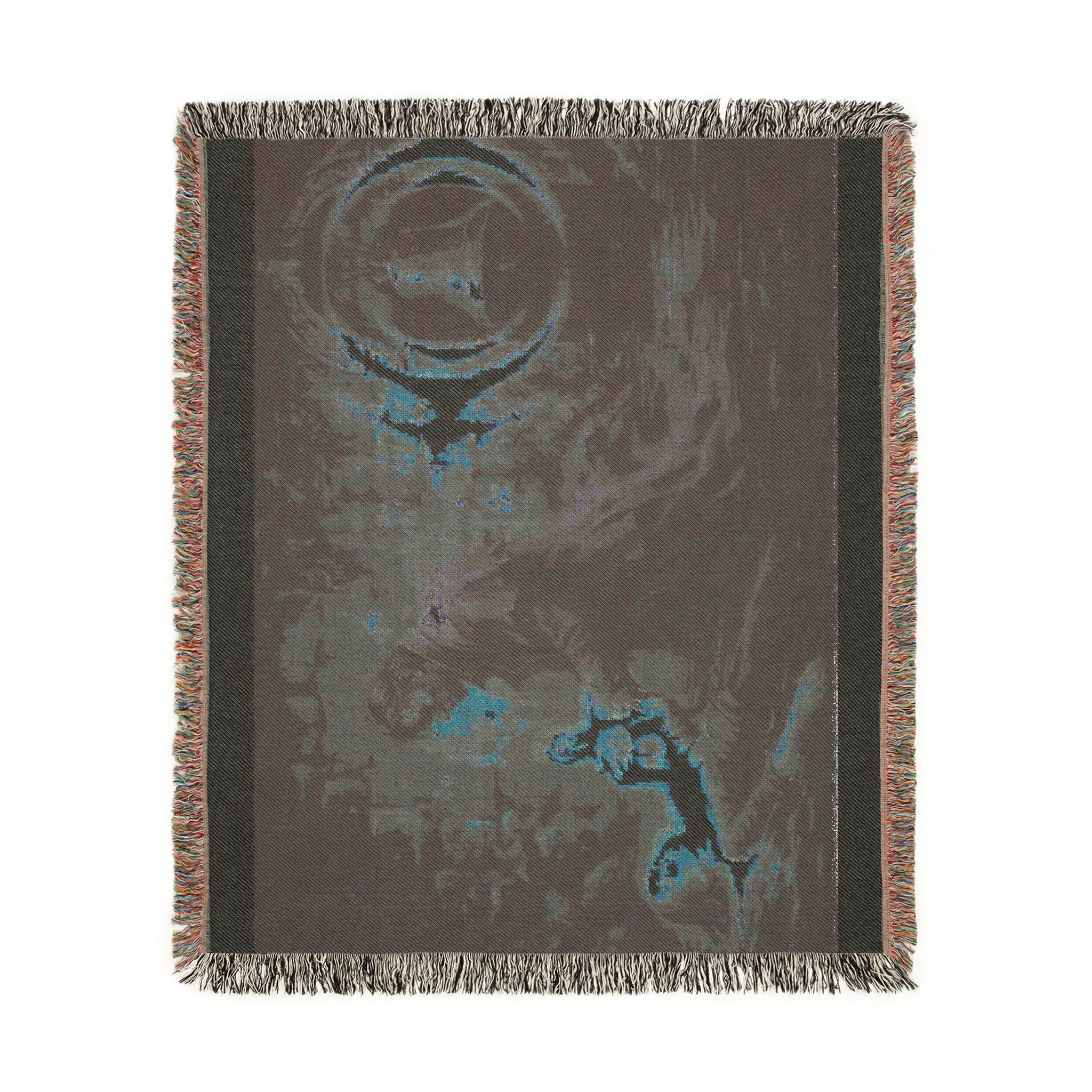 Mystic Bell Woven Blanket — Celtic Raven & Fire Tapestry Throw