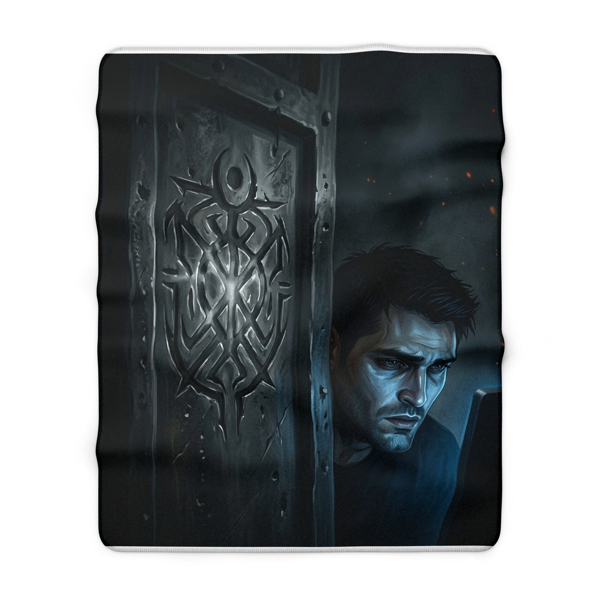 The Ward Mark Sherpa Fleece Blanket - Gothic Rune Sigil Throw
