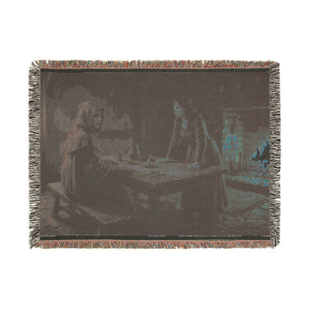 Hearthside Fantasy Woven Blanket — Renaissance Dark Cottage Throw