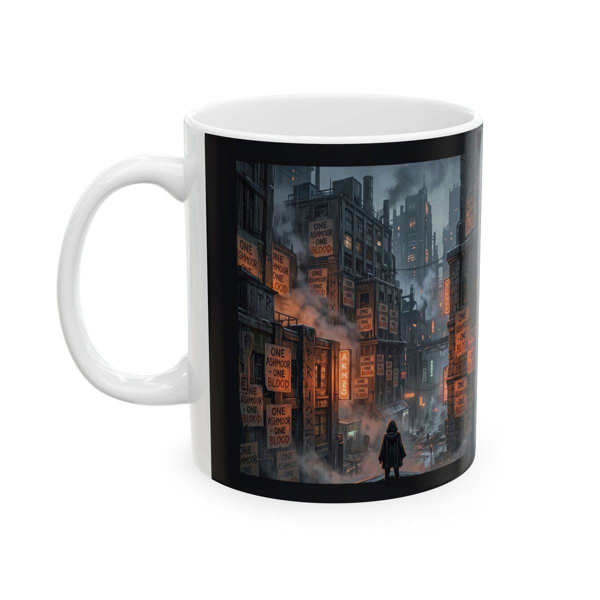 One Ashmoor One Blood Ceramic Mug - Dark Fantasy City Coffee Cup