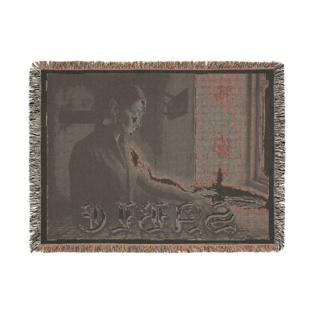 Woven Blanket — 'Sable' Vintage Girl at Window Tapestry Throw