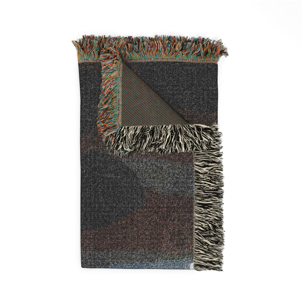 Gothic Cathedral Scene Woven Blanket — Moody Dark Interior Throw