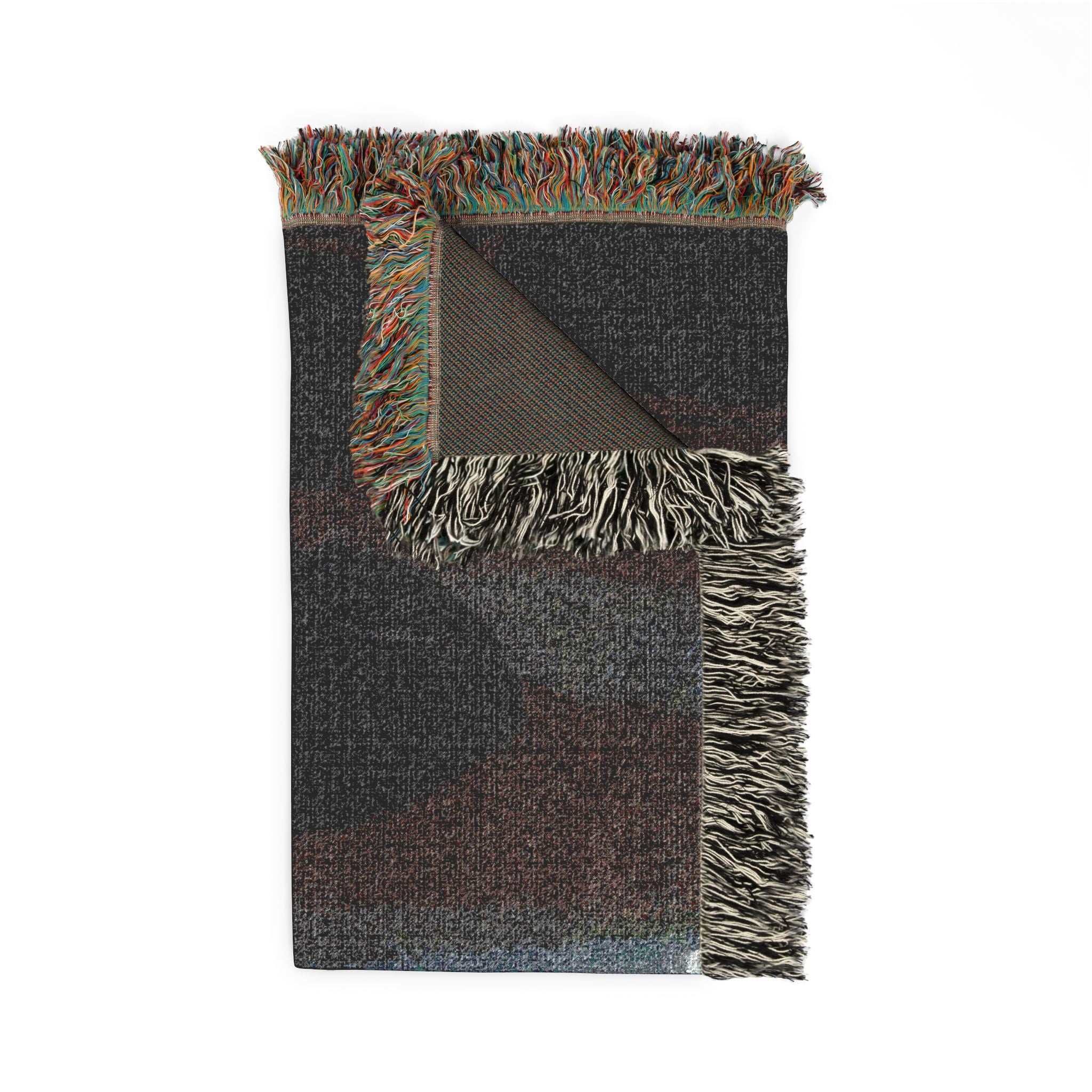 Gothic Cathedral Scene Woven Blanket — Moody Dark Interior Throw