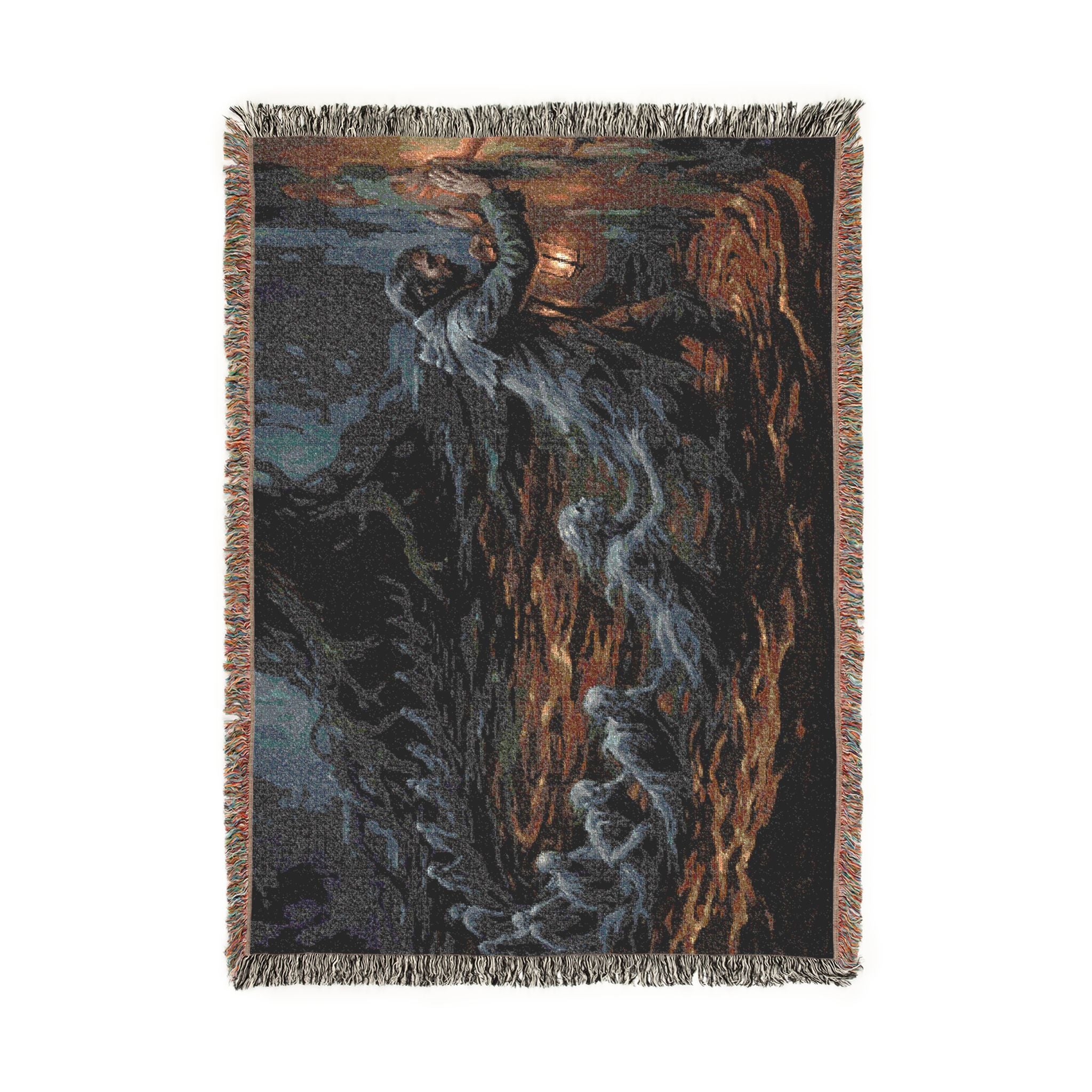 Gothic Lantern Woven Blanket – Haunted Traveler Throw