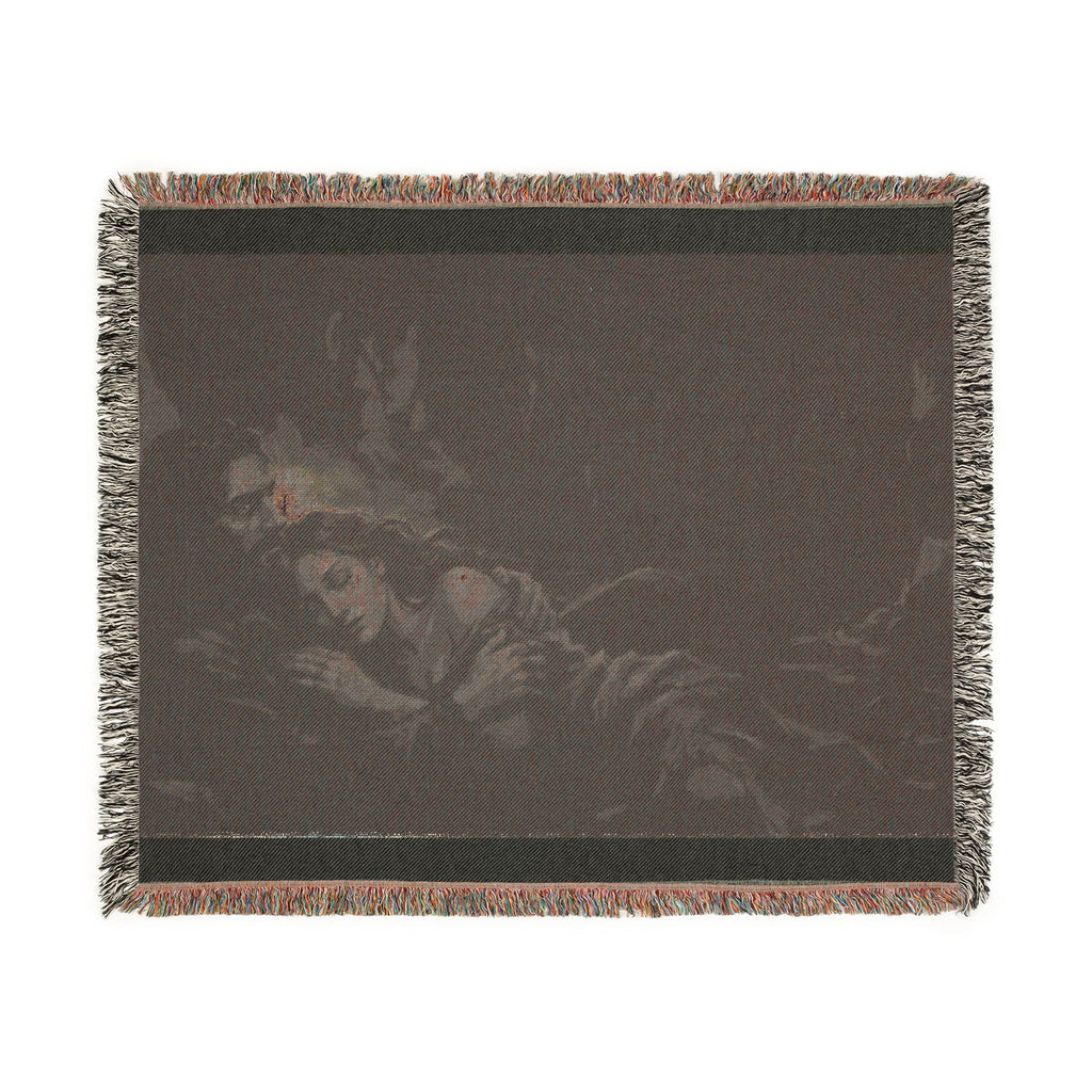 Moonlit Embrace Woven Blanket — Gothic Lovers Frostbound Night Throw