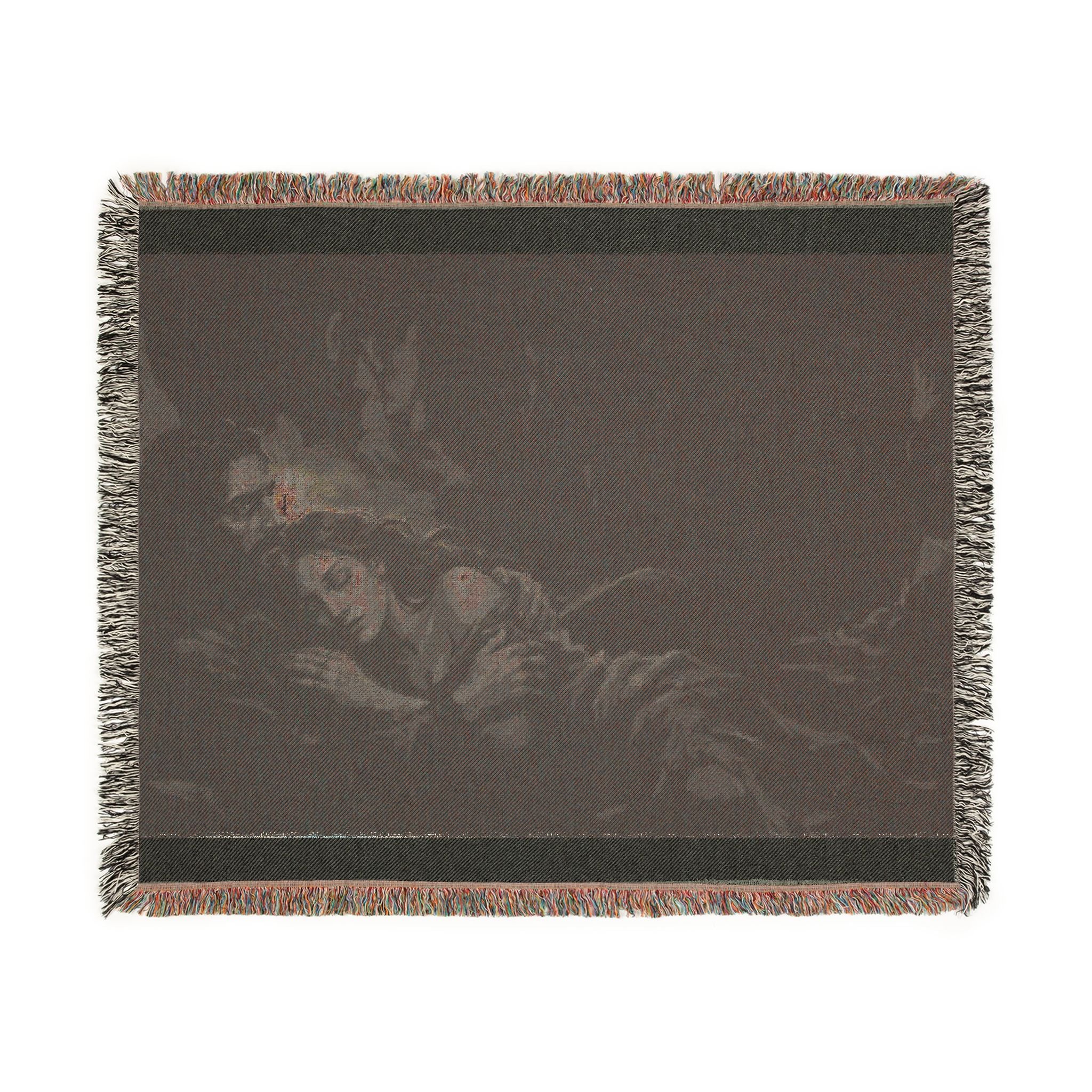 Moonlit Embrace Woven Blanket — Gothic Lovers Frostbound Night Throw