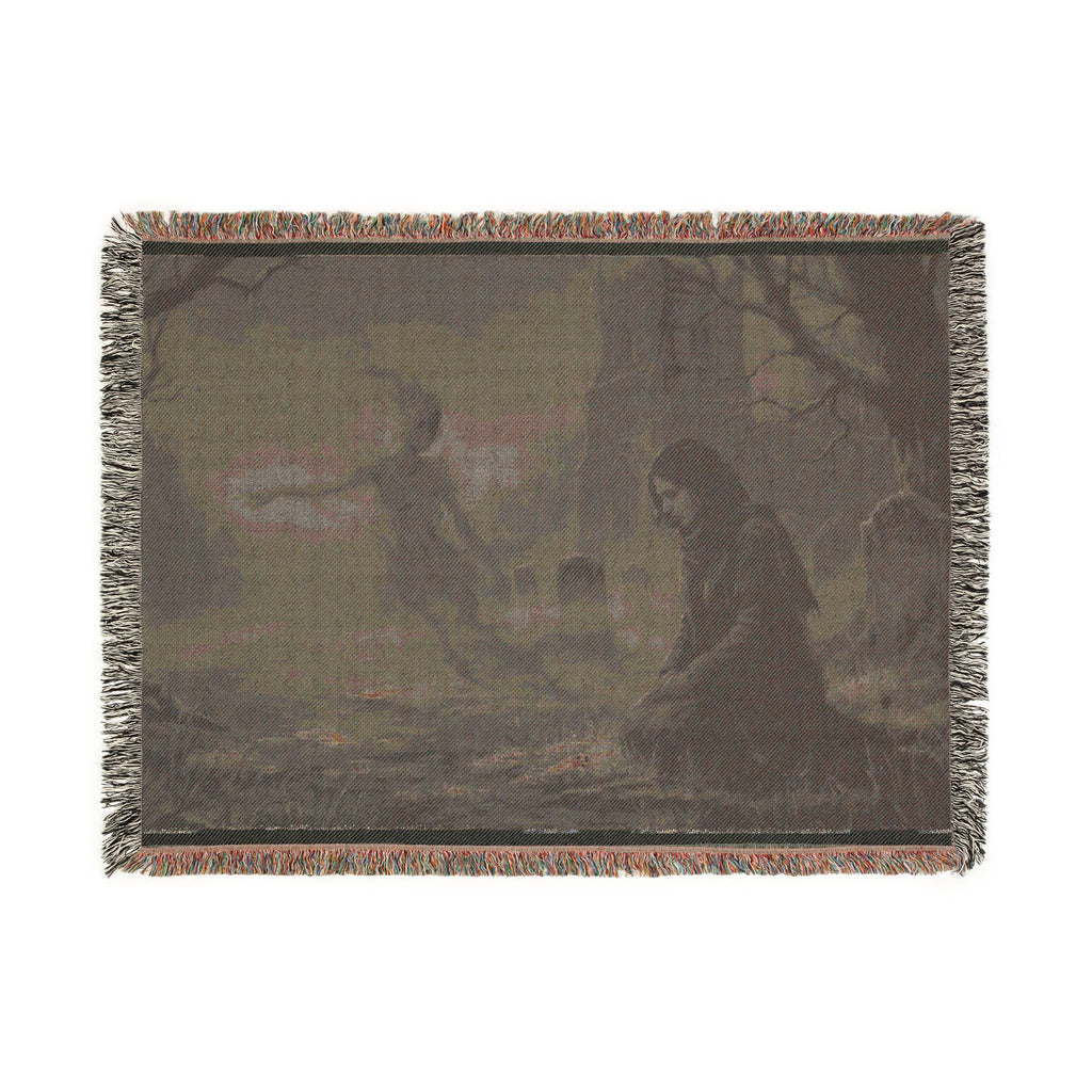 Dusk Forest Woven Blanket — Witchy Mystic Twilight Throw