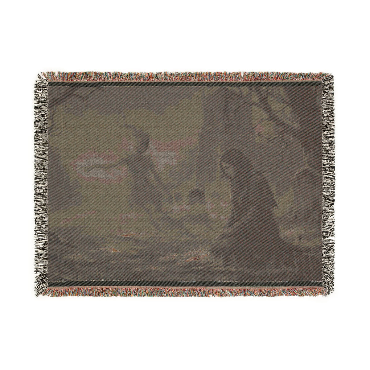 Dusk Forest Woven Blanket — Witchy Mystic Twilight Throw