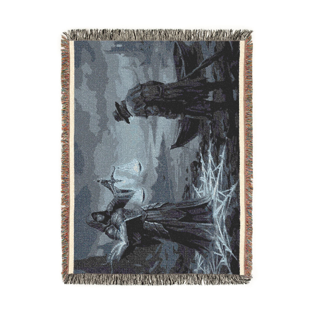 Old Sea Tale Woven Blanket — Viking Mythic Tapestry Throw