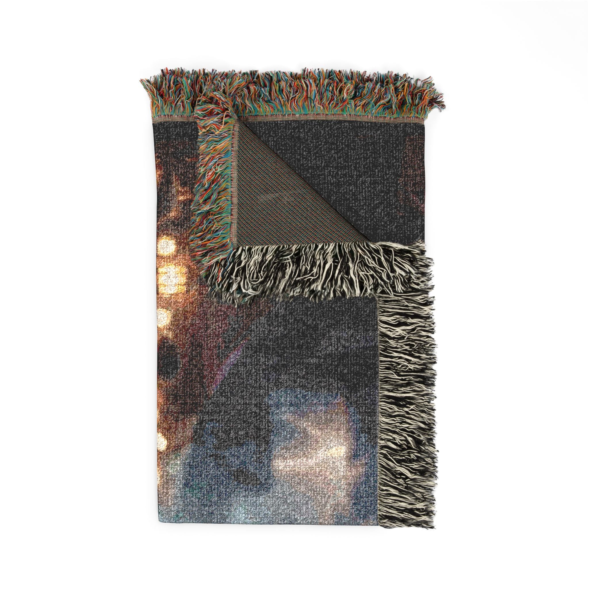 Demon in the Crowd Woven Blanket