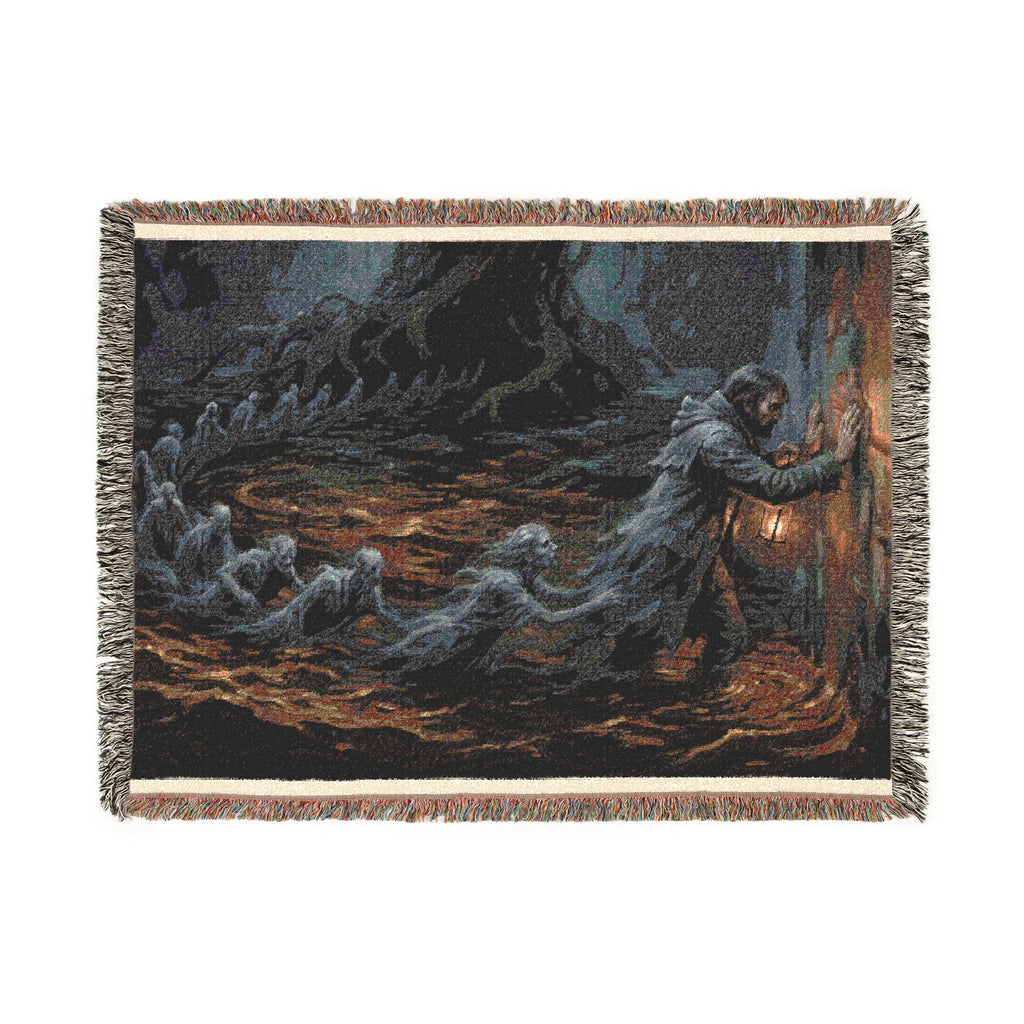 Gothic Lantern Woven Blanket – Haunted Traveler Throw