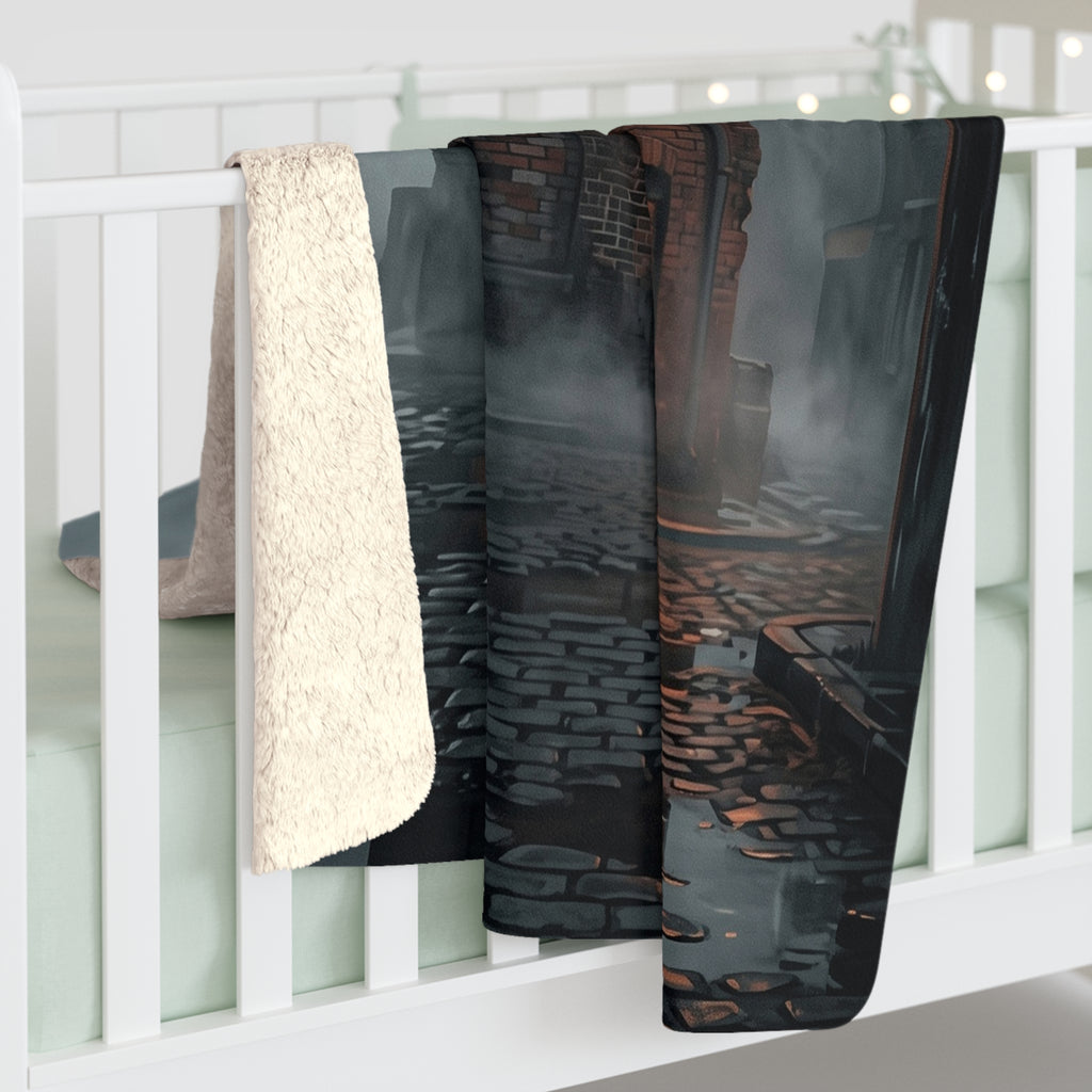 Ashmoor River Packing Sherpa Fleece Blanket - Gothic Industrial Throw