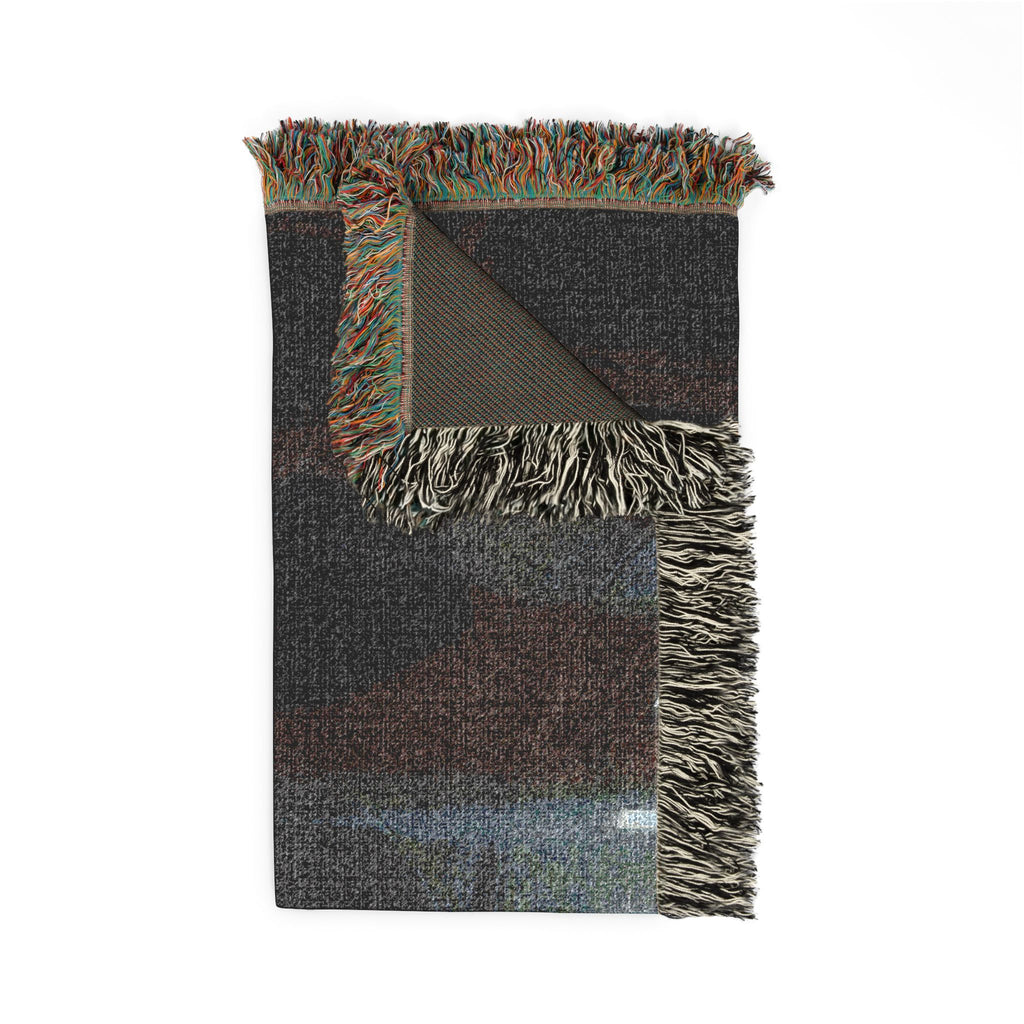 Gothic Cathedral Scene Woven Blanket — Moody Dark Interior Throw