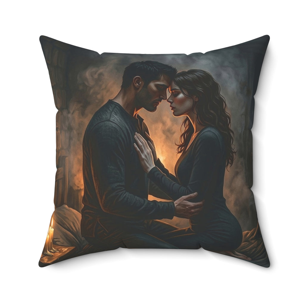 True Name Throw Pillow - Candlelit Dark Romance Accent Cushion