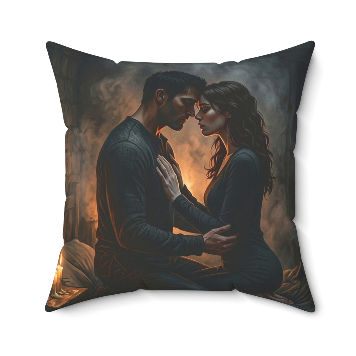 True Name Throw Pillow - Candlelit Dark Romance Accent Cushion