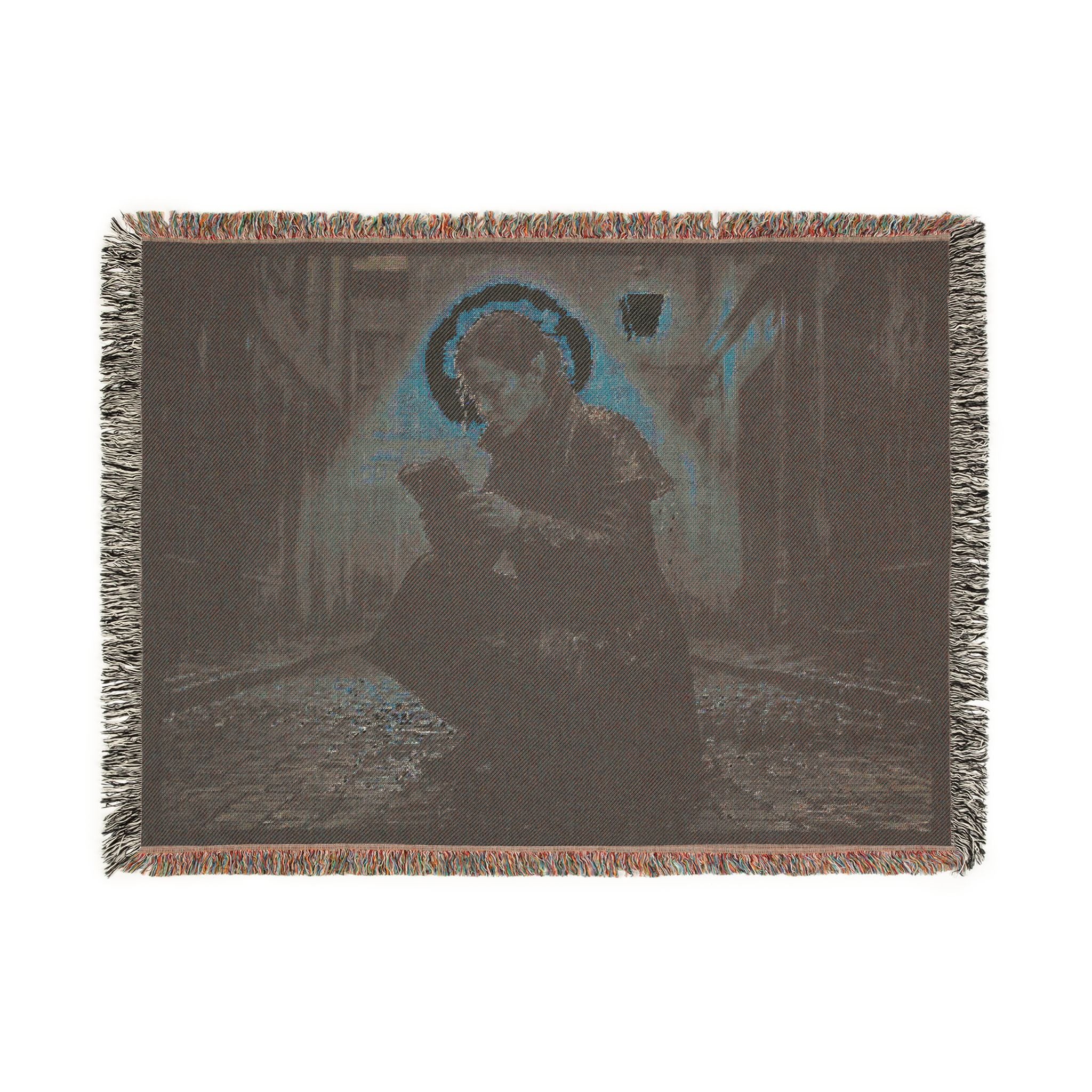 Sable in the Rain Woven Blanket — Cozy Night Reader Throw
