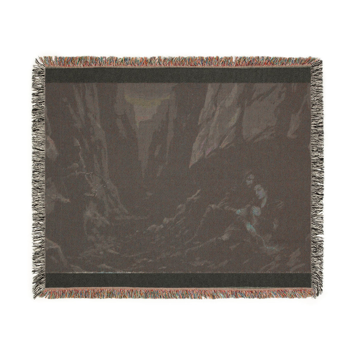 Gothic Cavern Woven Blanket — Dark Fantasy Cave Scene Throw