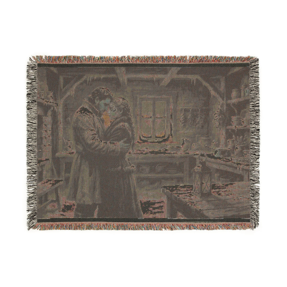 Romantic Cabin Embrace Woven Blanket
