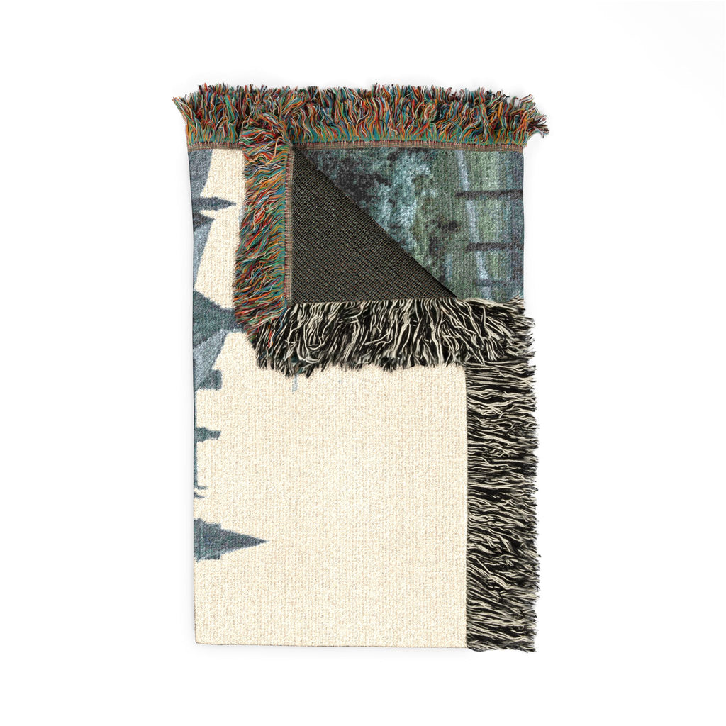 Gothic Castle Scene Woven Blanket — Vintage Travelers Tapestry Throw