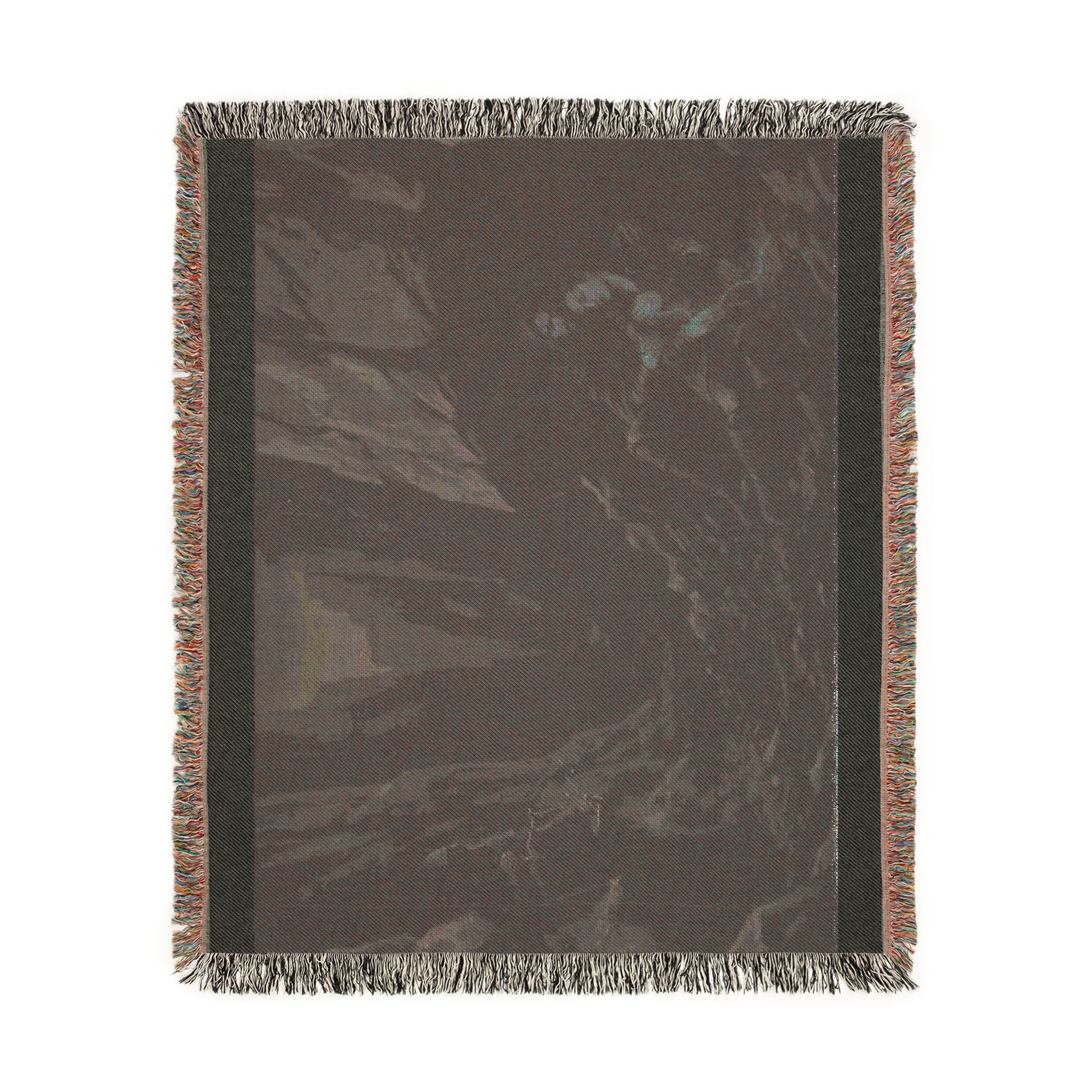 Gothic Cavern Woven Blanket — Dark Fantasy Cave Scene Throw