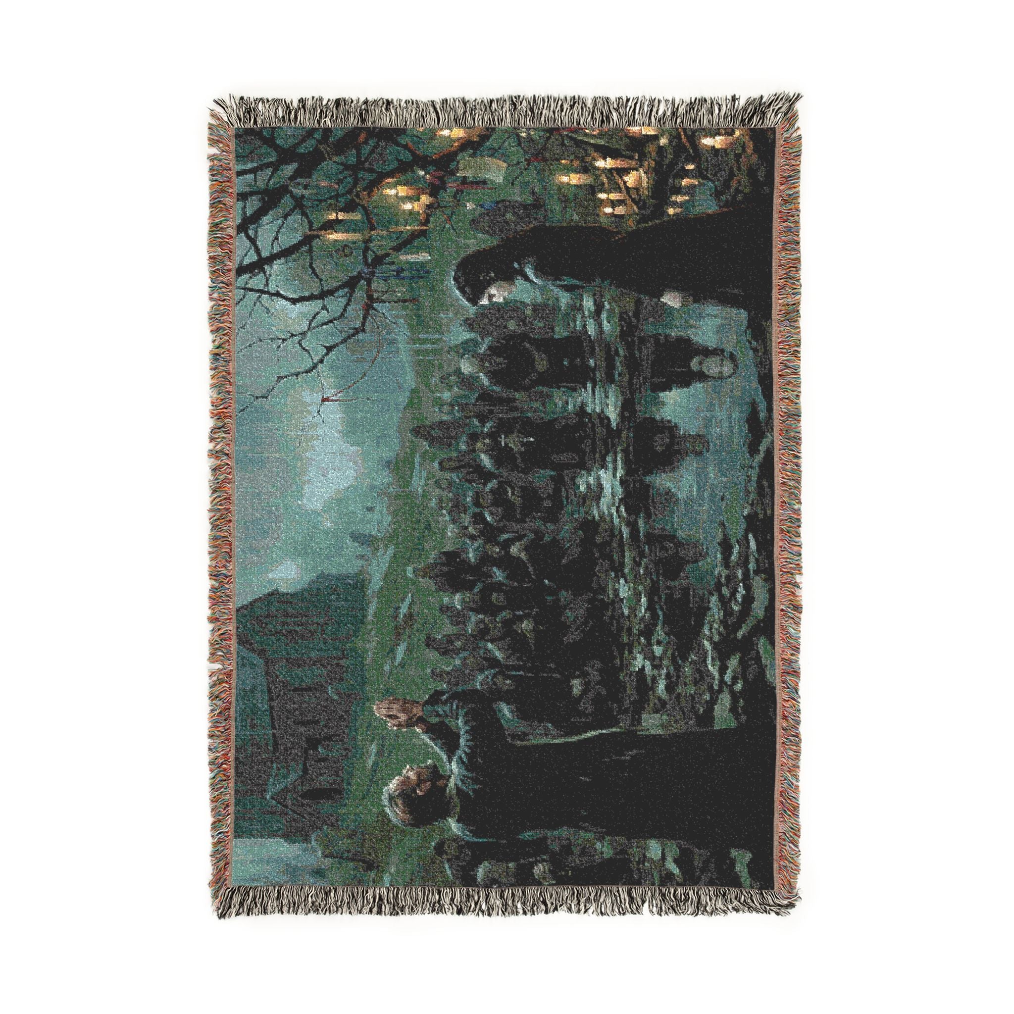 Gothic Lantern Procession Woven Blanket