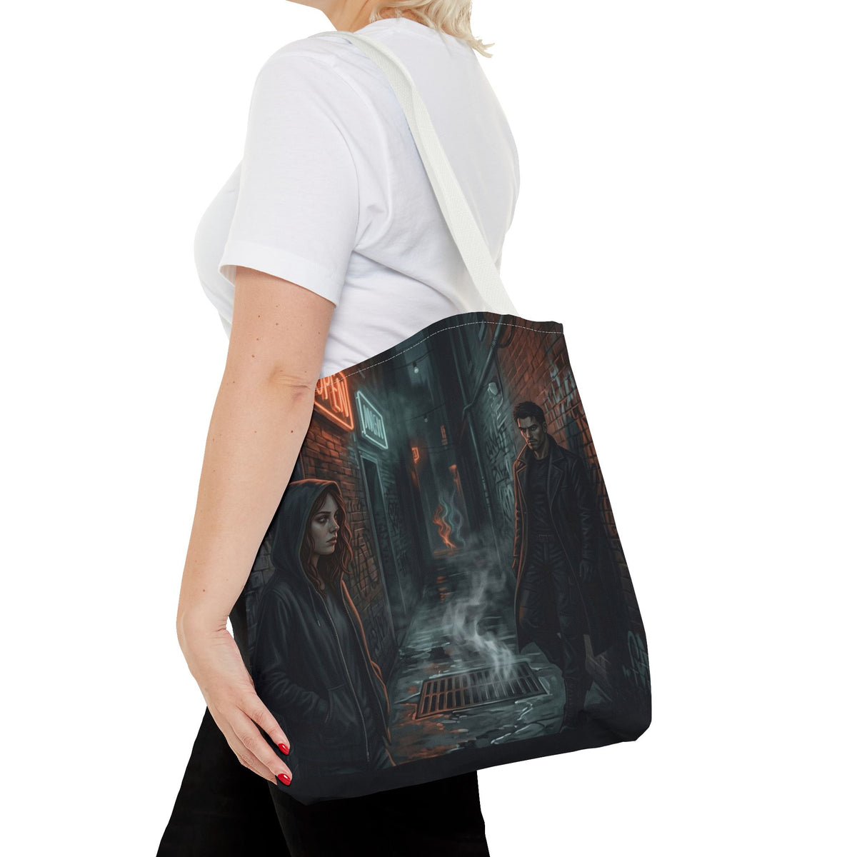 The Hunters Alley Tote Bag - Neon Noir Dark Romance Book Bag