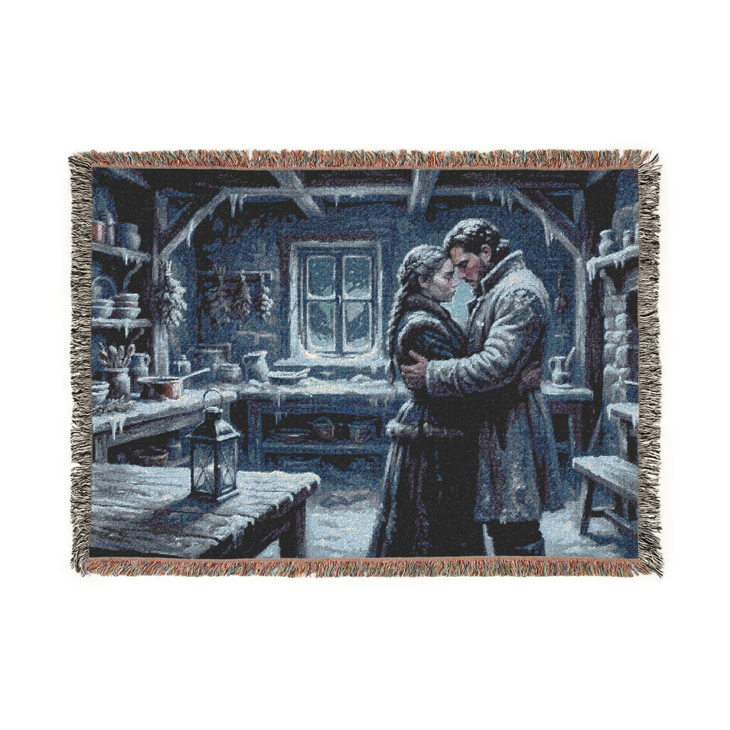 Romantic Cabin Embrace Woven Blanket