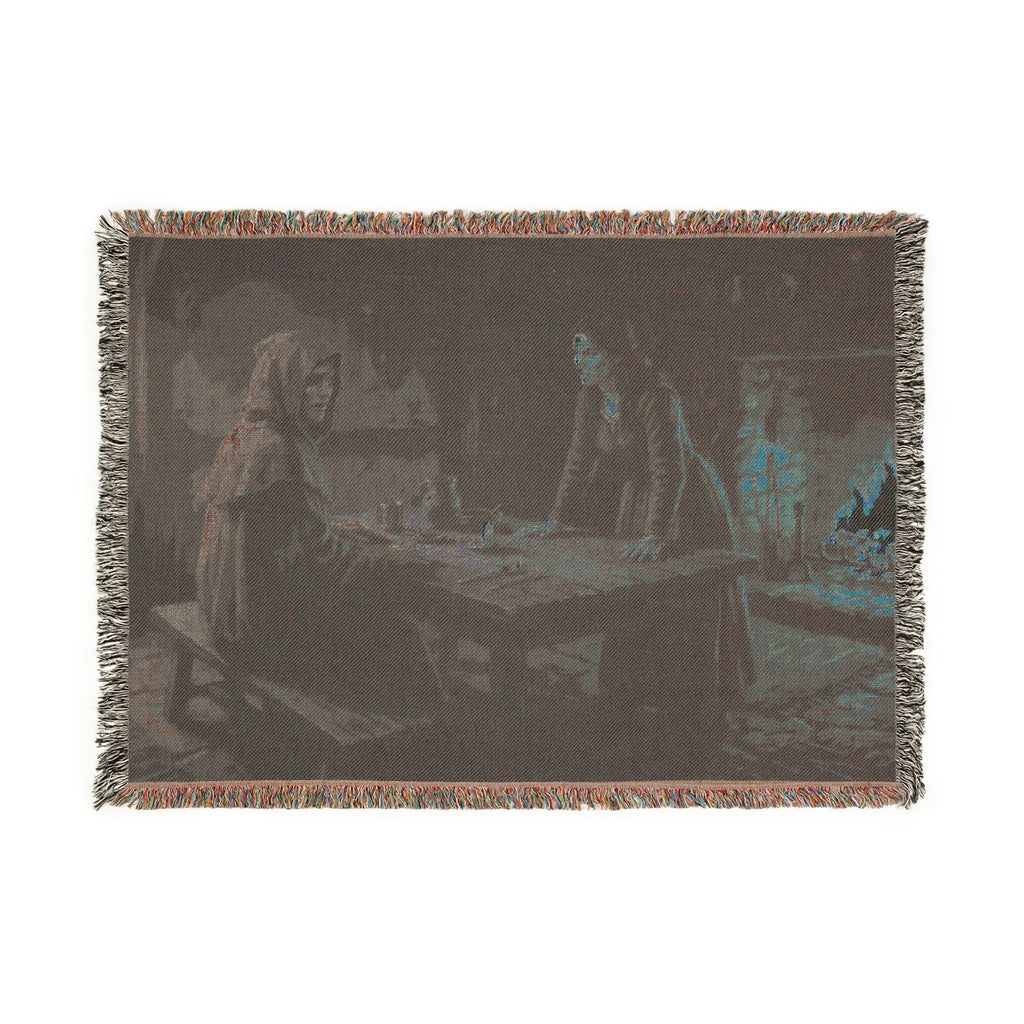 Hearthside Fantasy Woven Blanket — Renaissance Dark Cottage Throw