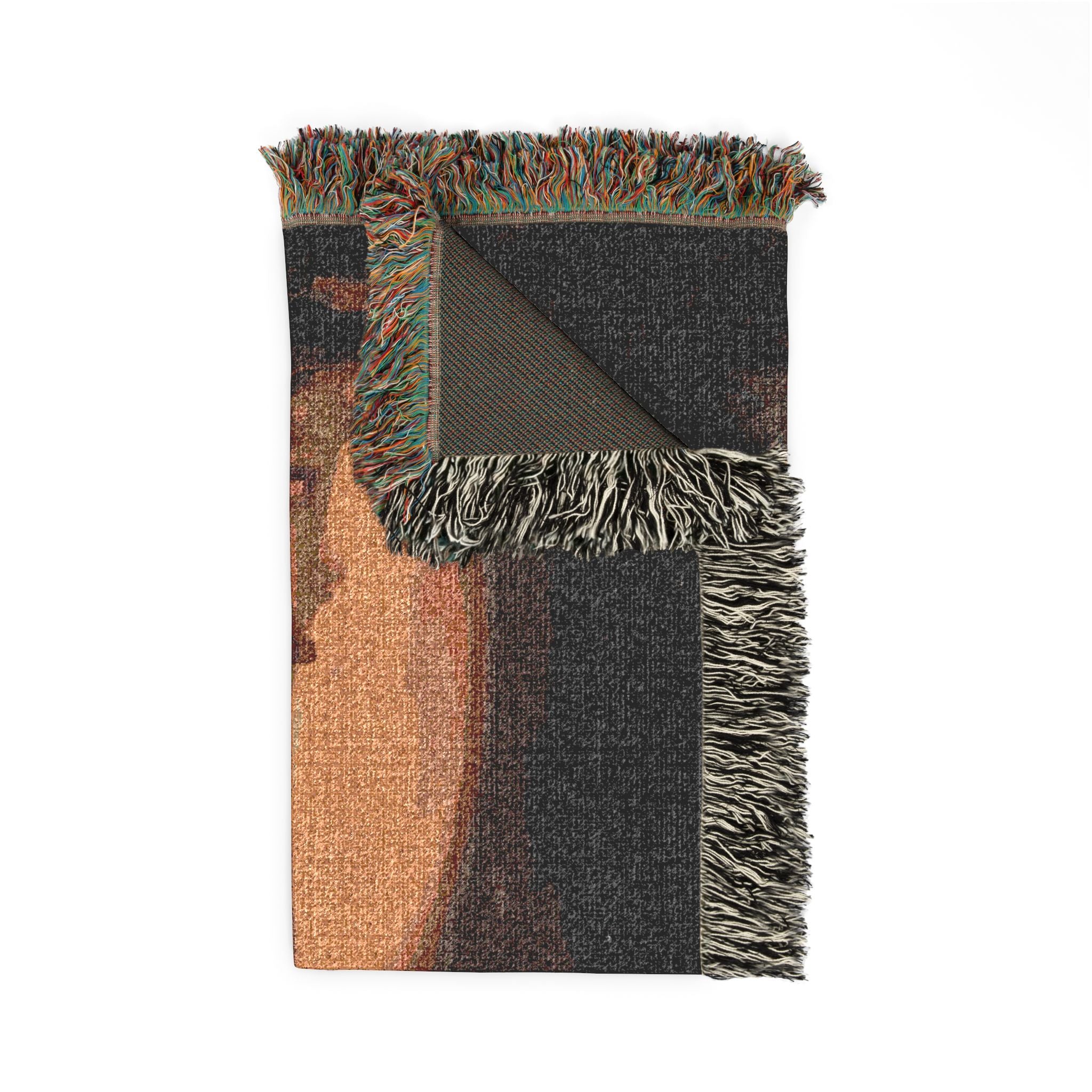 Woven Blanket — Cozy Fireplace & Lantern Scenic Throw