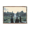 Gothic Castle Scene Woven Blanket — Vintage Travelers Tapestry Throw