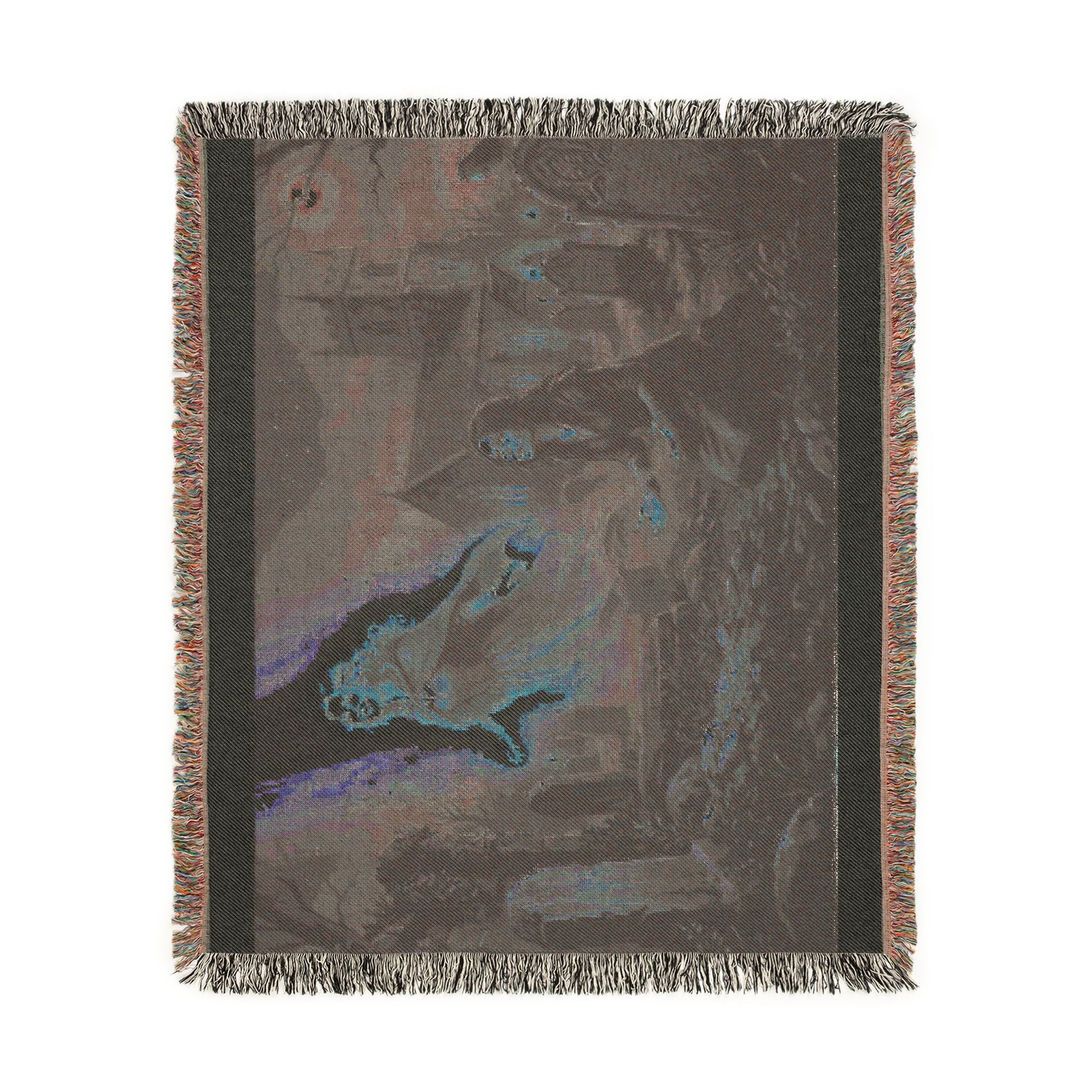 Ghostly Reunion Woven Blanket — Gothic Angel & Graveyard Throw