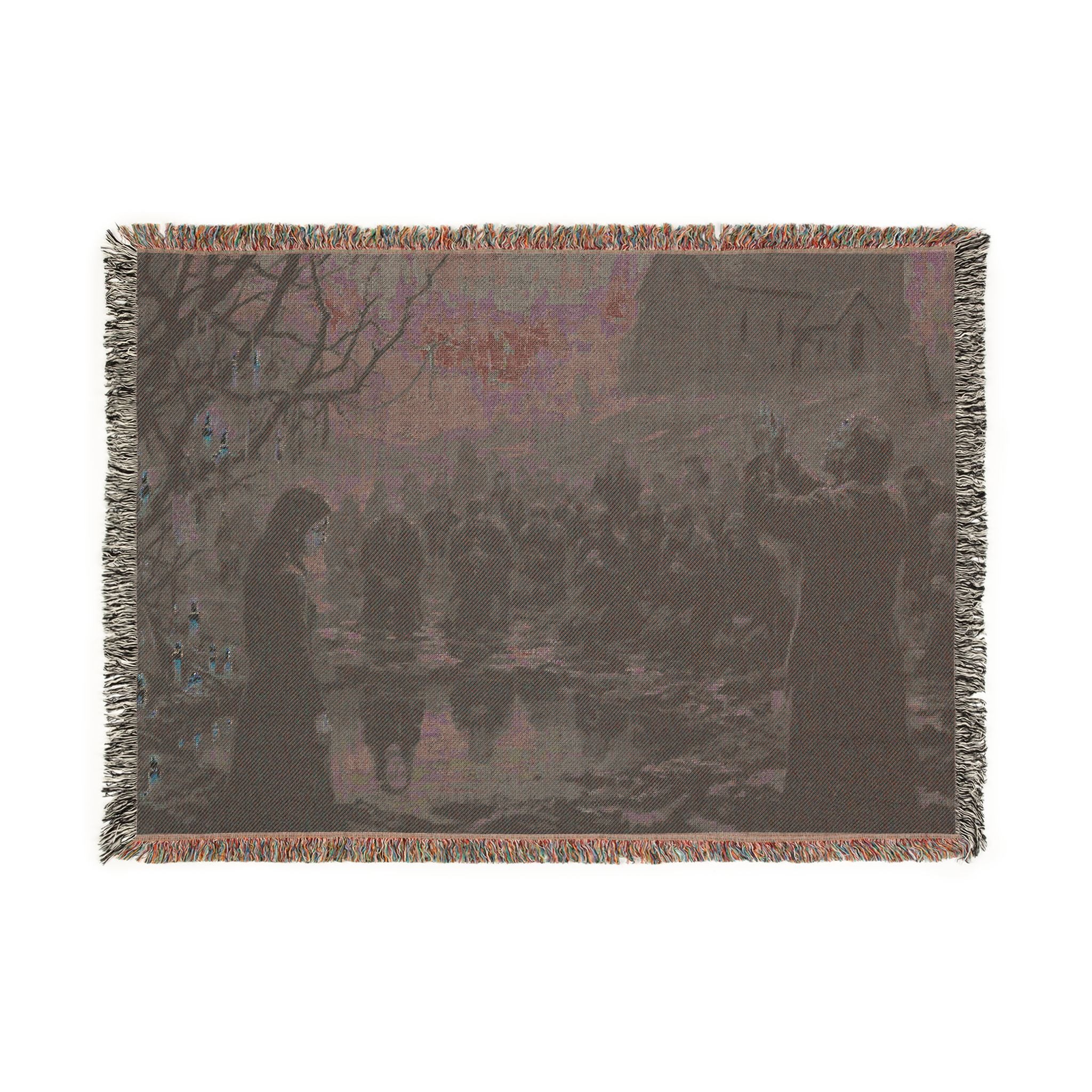 Gothic Lantern Procession Woven Blanket