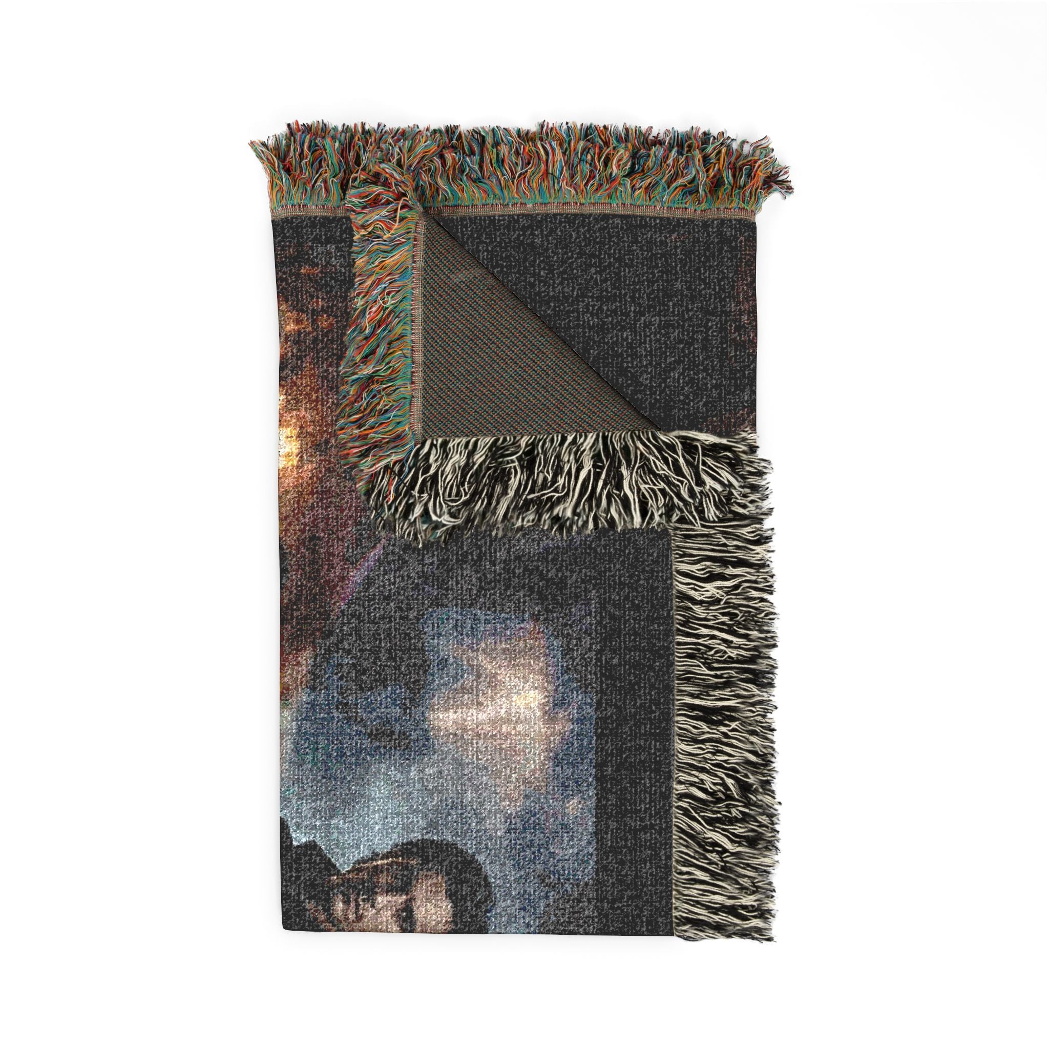Demon in the Crowd Woven Blanket