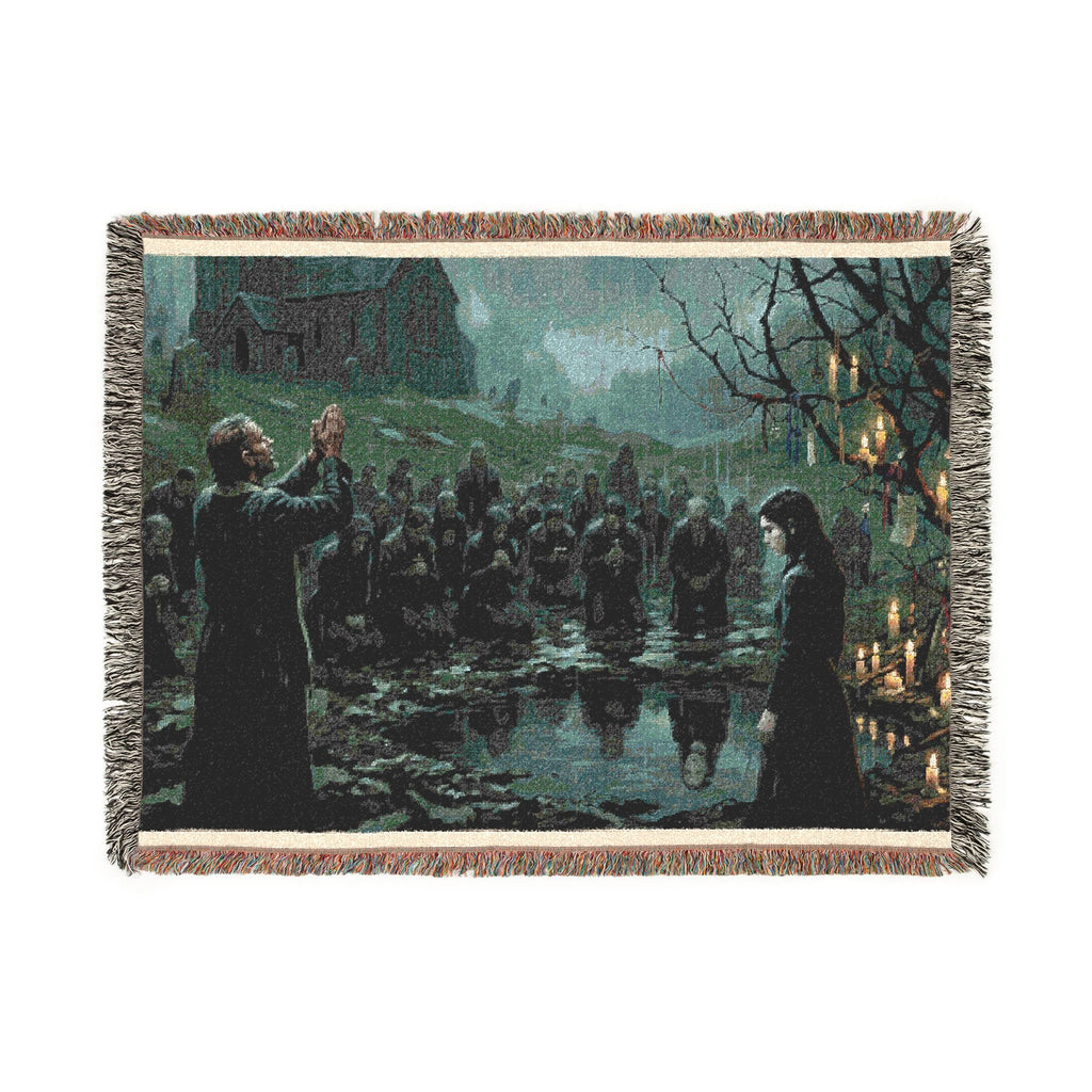Gothic Lantern Procession Woven Blanket